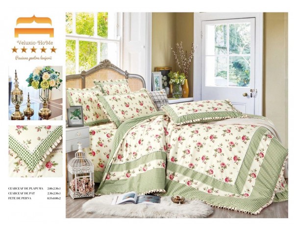 Lenjerie cu volanase si broderie 4 piese GM16 Lenjerie cu volanase si broderie 4 piese GM16